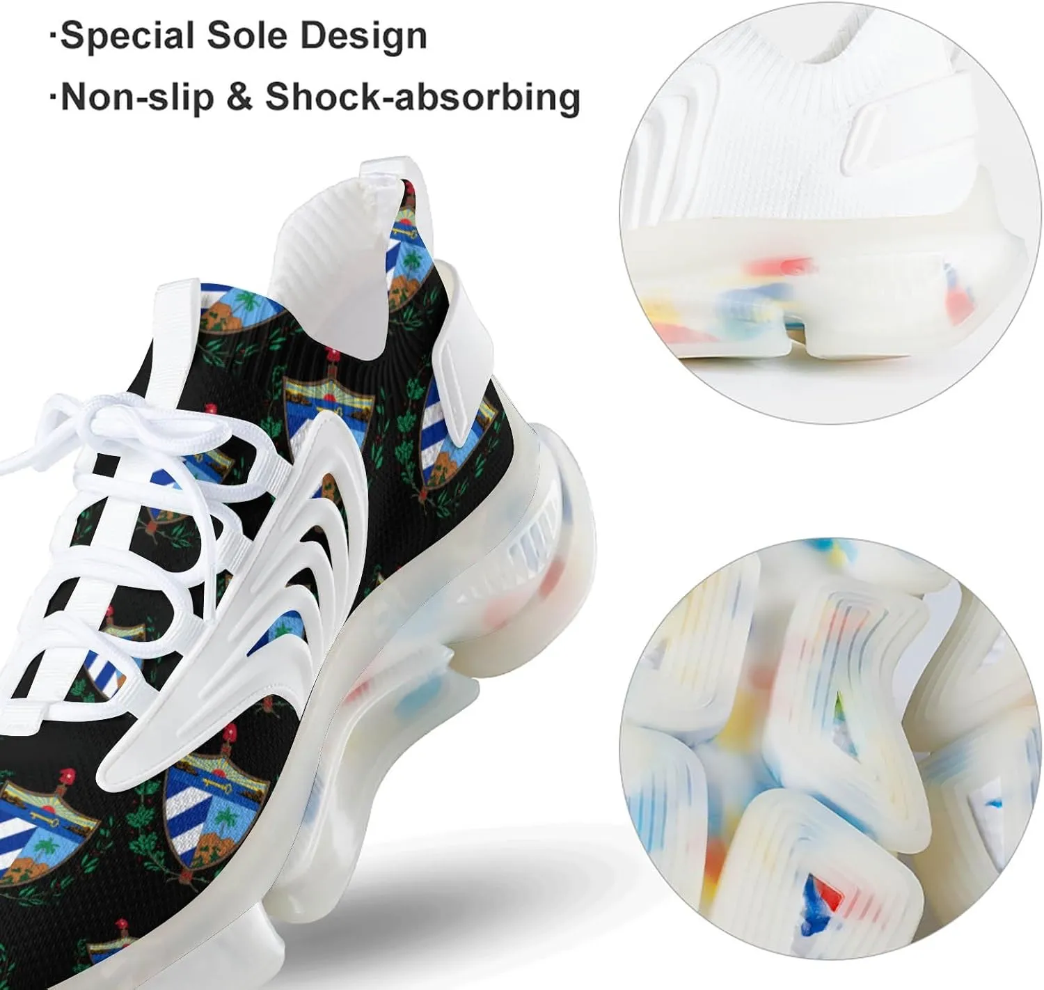 Coat of Arms of Cuba Men's Running Shoes Lightweight Walking Shoe Breathable Sneaker