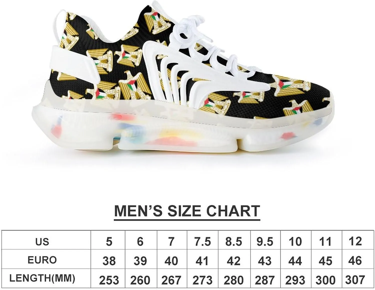 Coat of Arms of Palestine Men's Running Shoes Lightweight Walking Shoe Breathable Sneaker