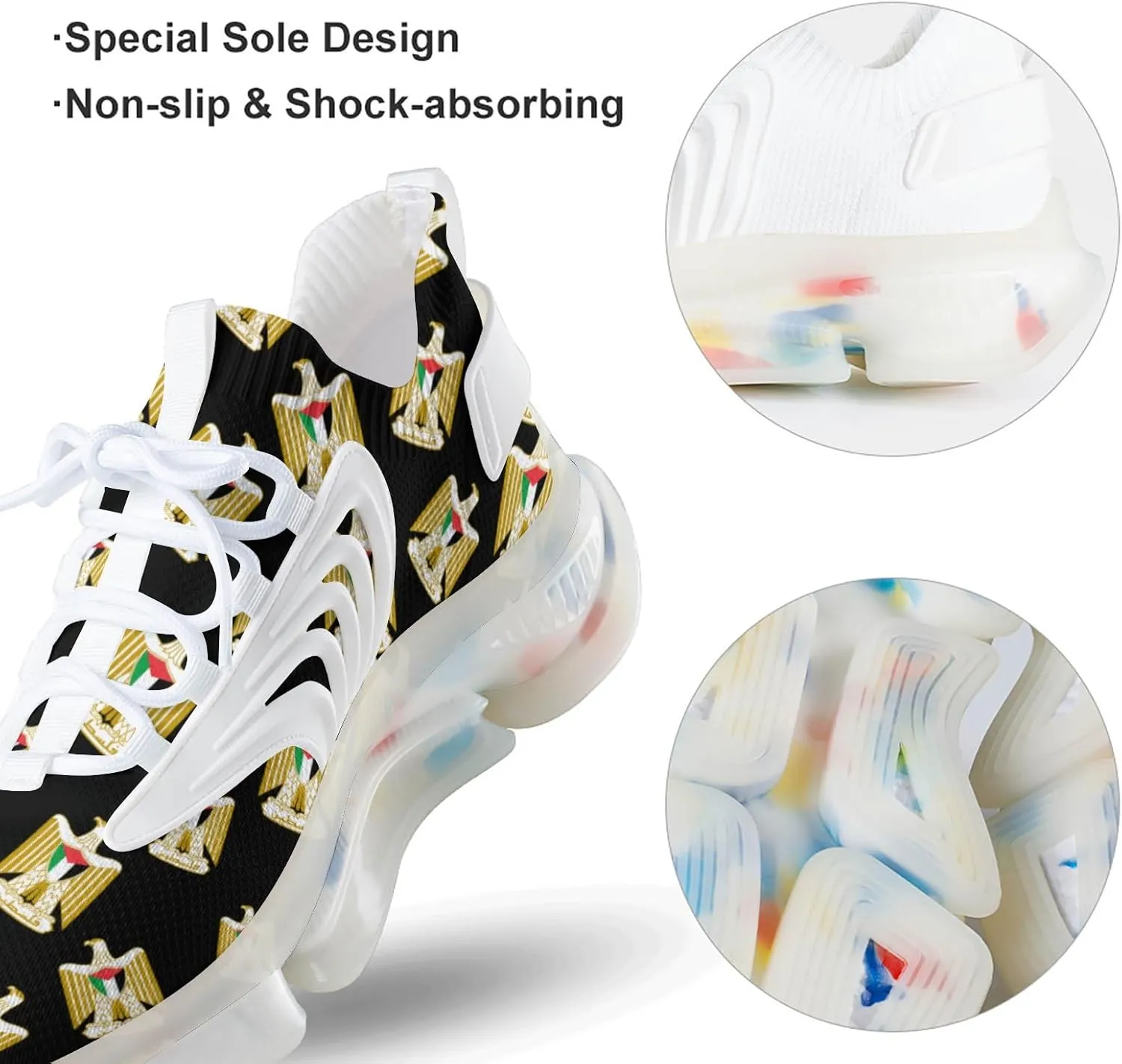 Coat of Arms of Palestine Men's Running Shoes Lightweight Walking Shoe Breathable Sneaker