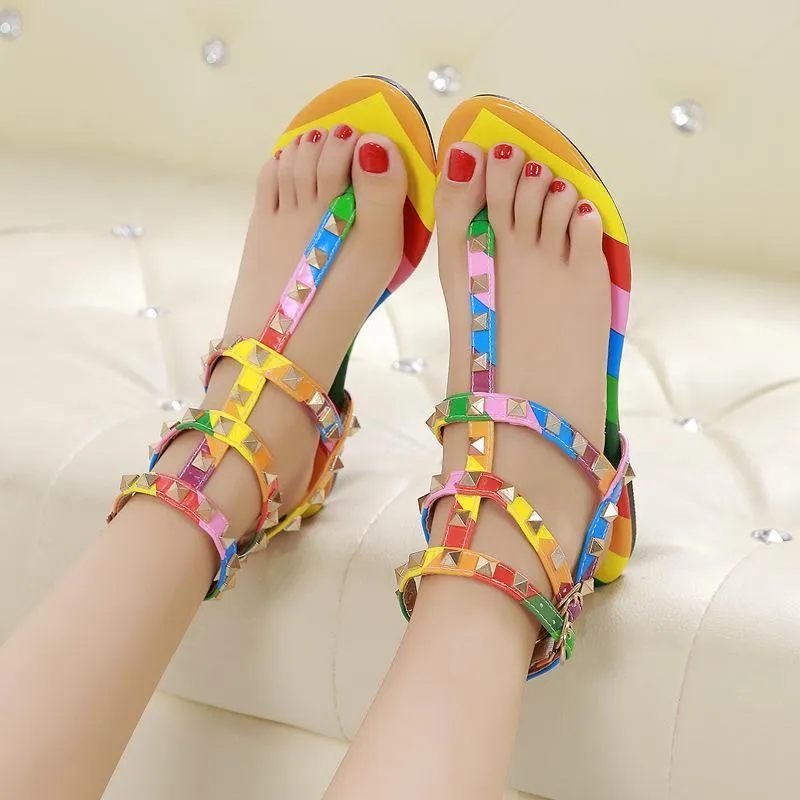 Colorful Flat Heel Beach Shoes For Women