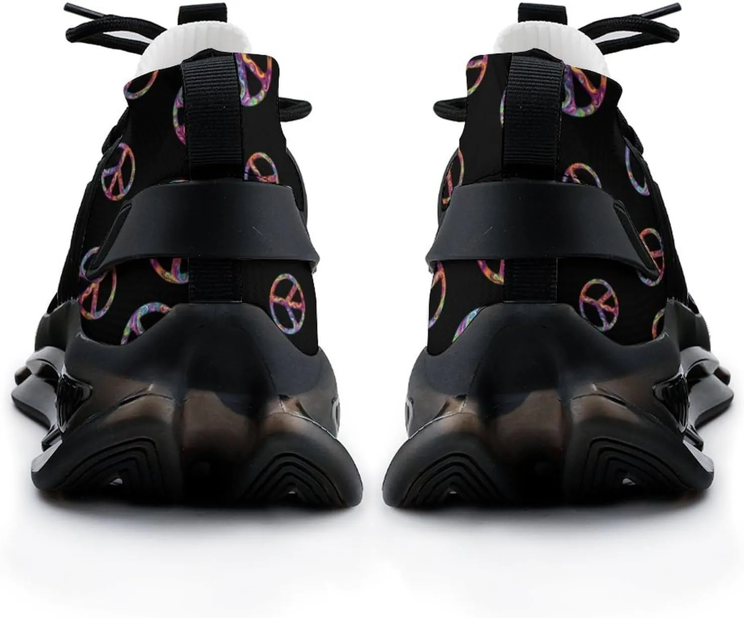 Colorful Peace Sign Psychedelic Men's Running Shoes Lightweight Walking Shoe Breathable Sneaker