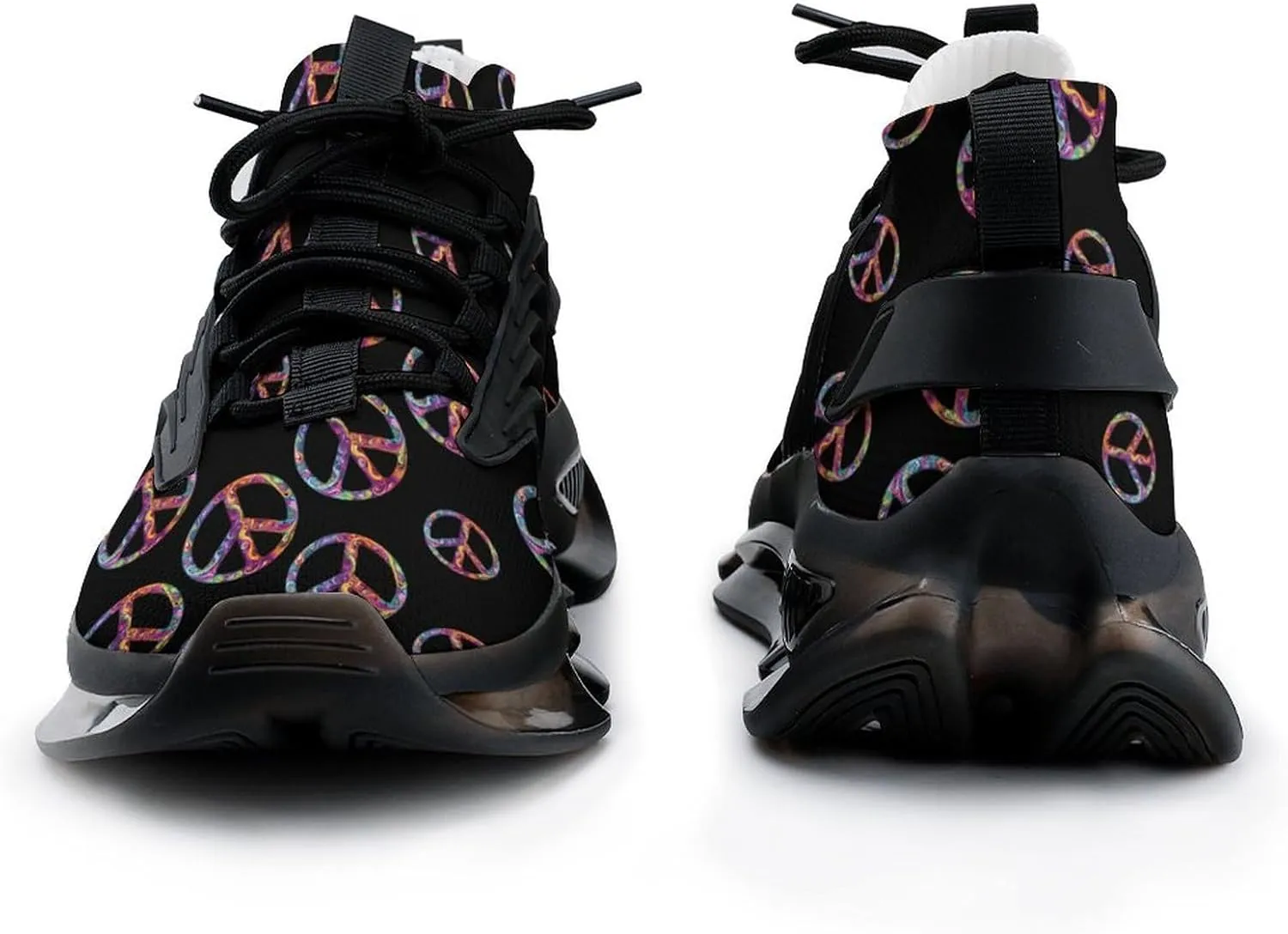 Colorful Peace Sign Psychedelic Men's Running Shoes Lightweight Walking Shoe Breathable Sneaker