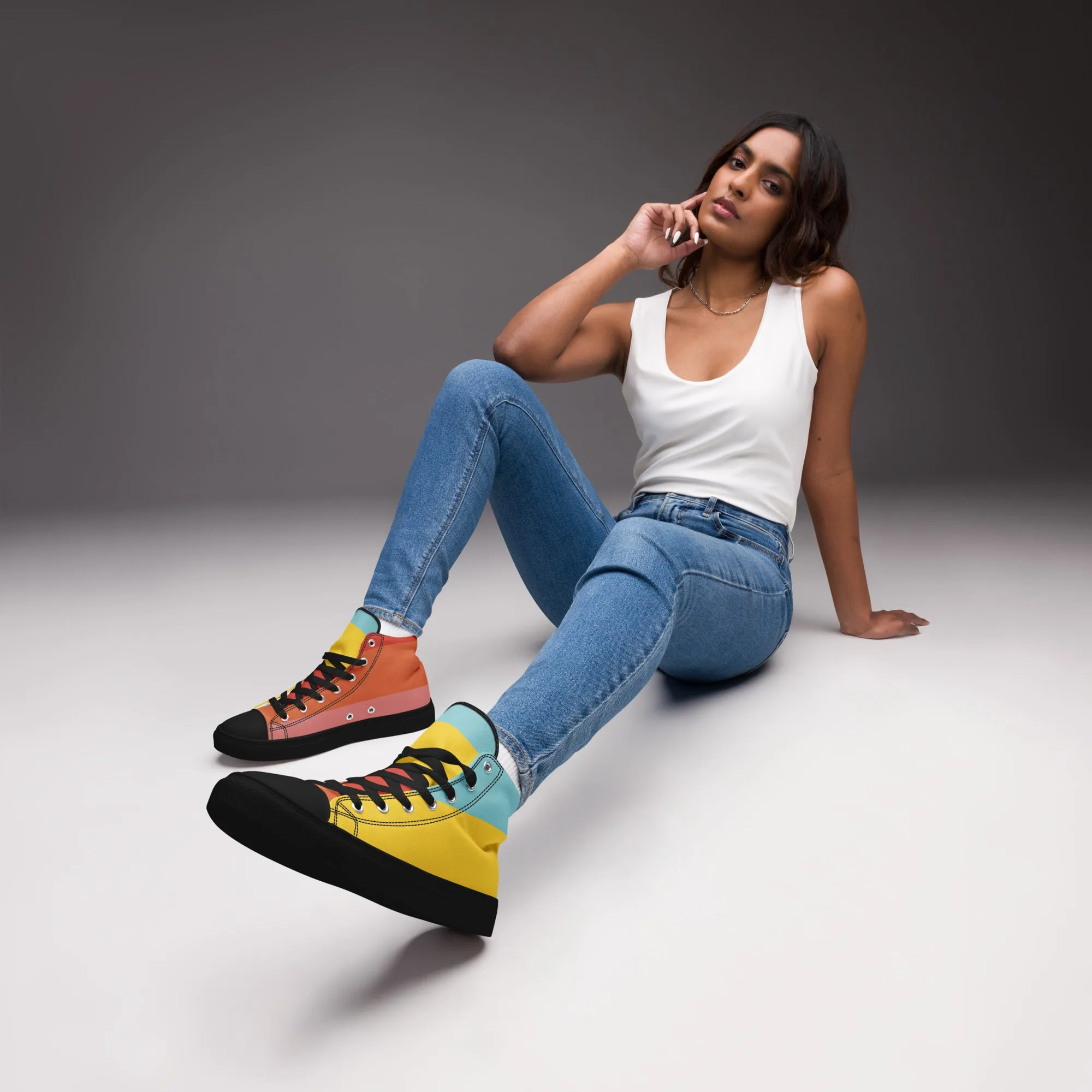 COLORFUL Women’s High Top Canvas Shoes