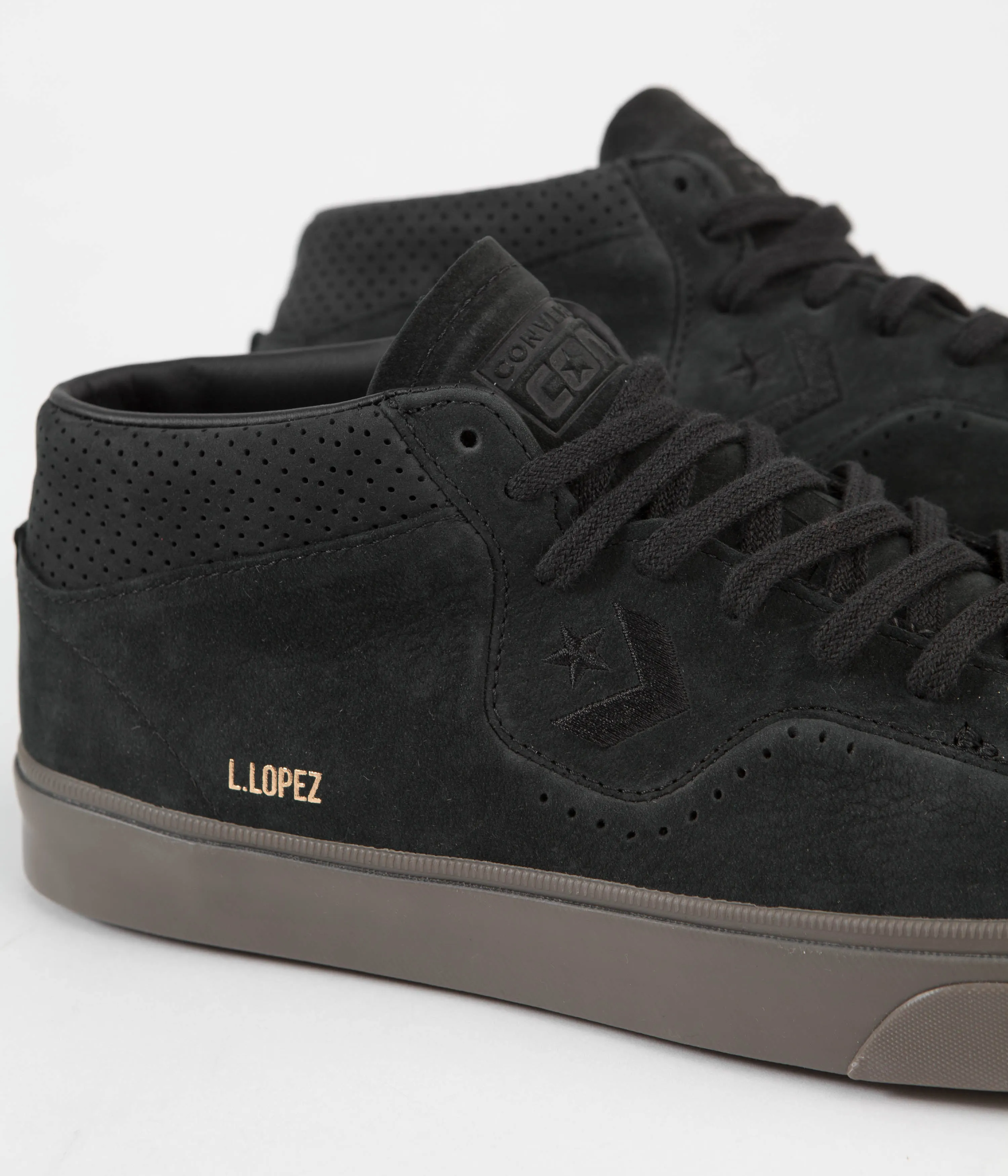 Converse Louie Lopez Pro Mid Shoes - Black / Black / Dark Mushroom