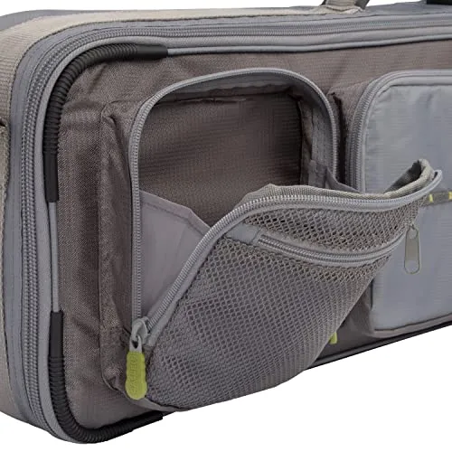 Cottonwood Fly Fishing Rod & Gear Bag Case, Fits 4-Piece, 9.5-Foot Fishing Rods, Heavy-Duty Honeycomb Frame, 1674 CU in / 27 L, Gray/Lime 6379