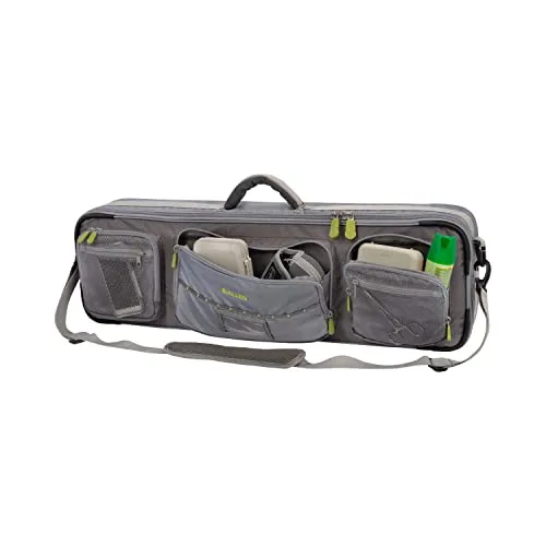Cottonwood Fly Fishing Rod & Gear Bag Case, Fits 4-Piece, 9.5-Foot Fishing Rods, Heavy-Duty Honeycomb Frame, 1674 CU in / 27 L, Gray/Lime 6379
