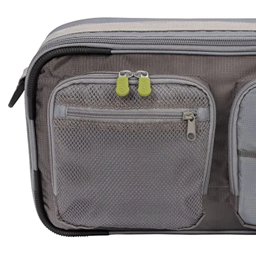 Cottonwood Fly Fishing Rod & Gear Bag Case, Fits 4-Piece, 9.5-Foot Fishing Rods, Heavy-Duty Honeycomb Frame, 1674 CU in / 27 L, Gray/Lime 6379