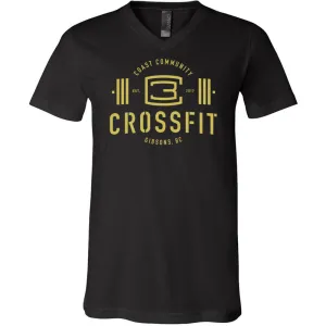 CrossFit Gibsons - 200 - New Logo (Gold) - Men's V-Neck T-Shirt