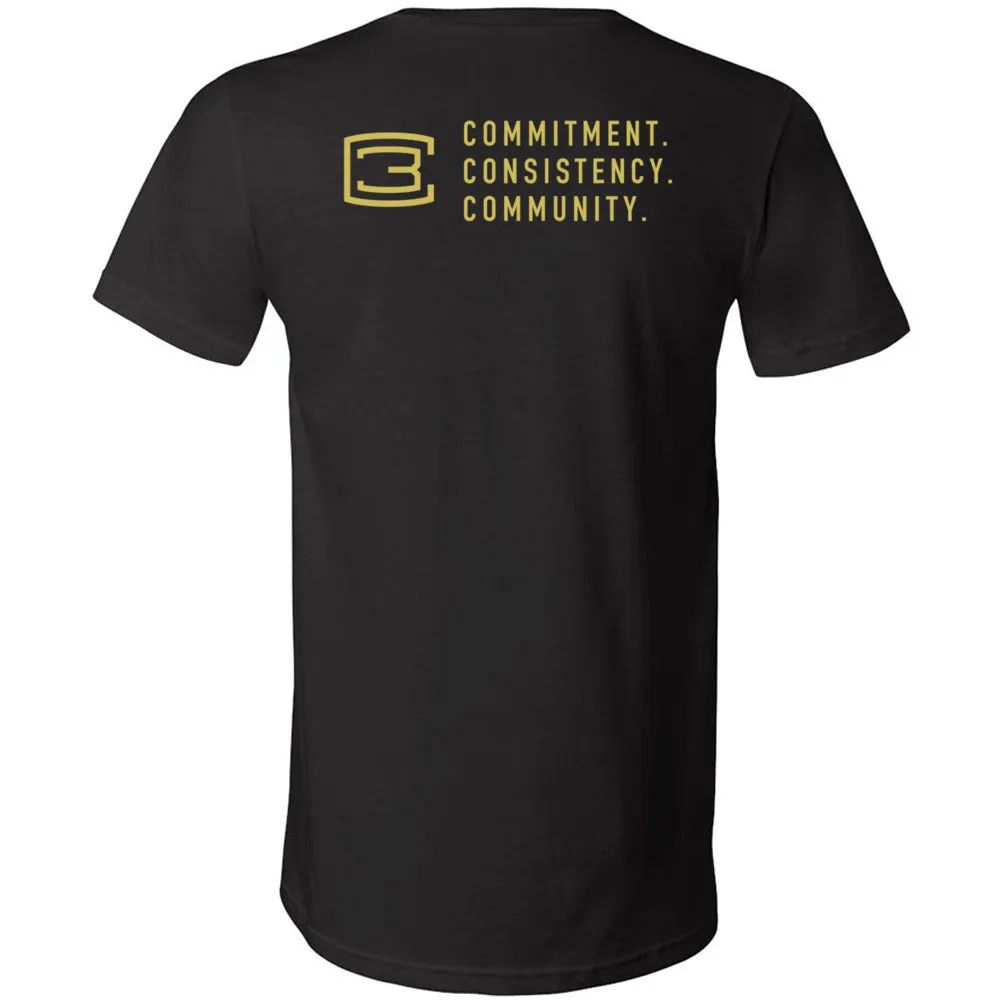 CrossFit Gibsons - 200 - New Logo (Gold) - Men's V-Neck T-Shirt