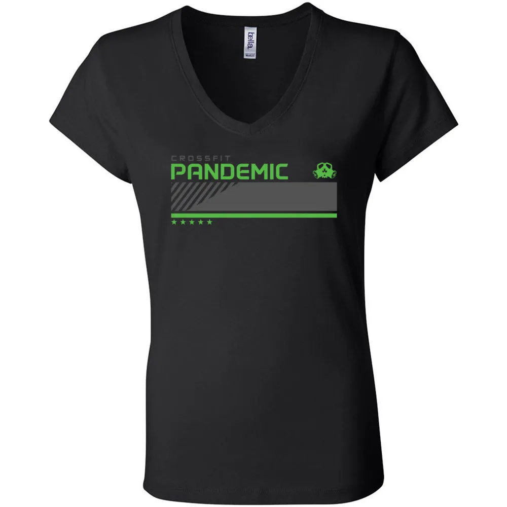 CrossFit Pandemic - 200 - Green - Women's V-Neck T-Shirt