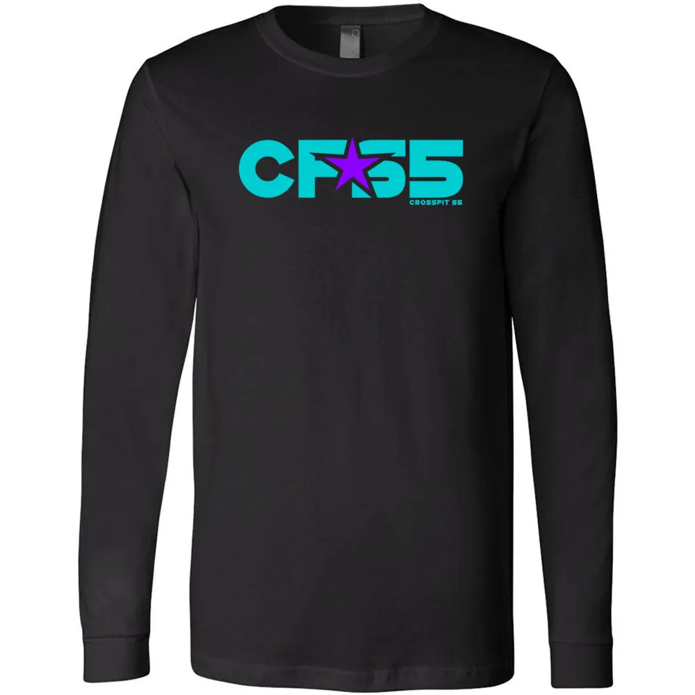 CrossFit S5 - 100 - Cyan Star 3501 - Men's Long Sleeve T-Shirt