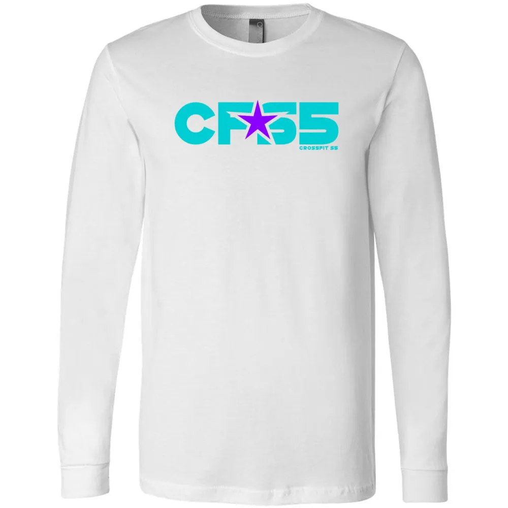 CrossFit S5 - 100 - Cyan Star 3501 - Men's Long Sleeve T-Shirt