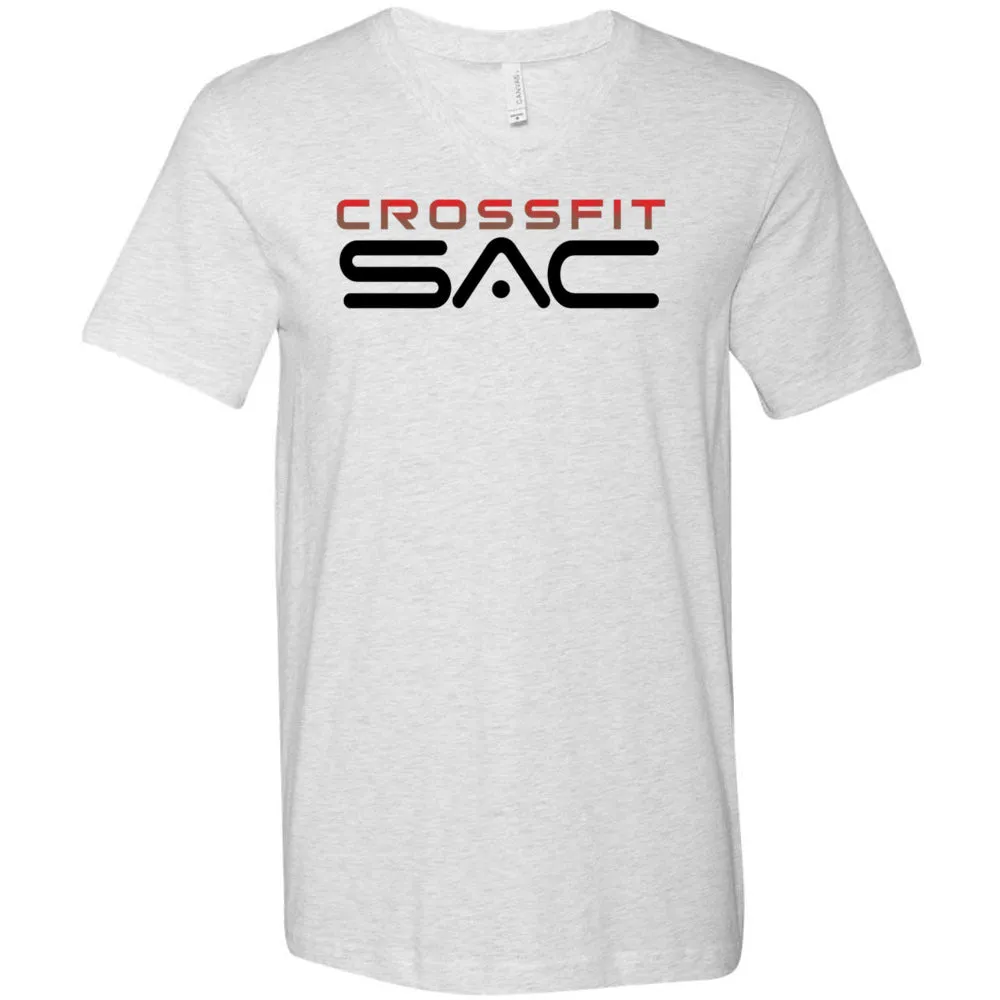 CrossFit SAC - 100 - Red & Black - Men's V-Neck T-Shirt