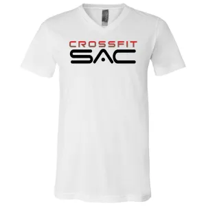 CrossFit SAC - 100 - Red & Black - Men's V-Neck T-Shirt