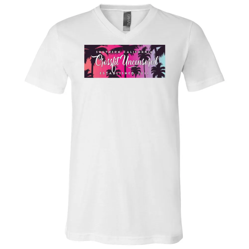 CrossFit Uncensored - 100 - Summer (Palm Tree 2) - Men's V-Neck T-Shirt