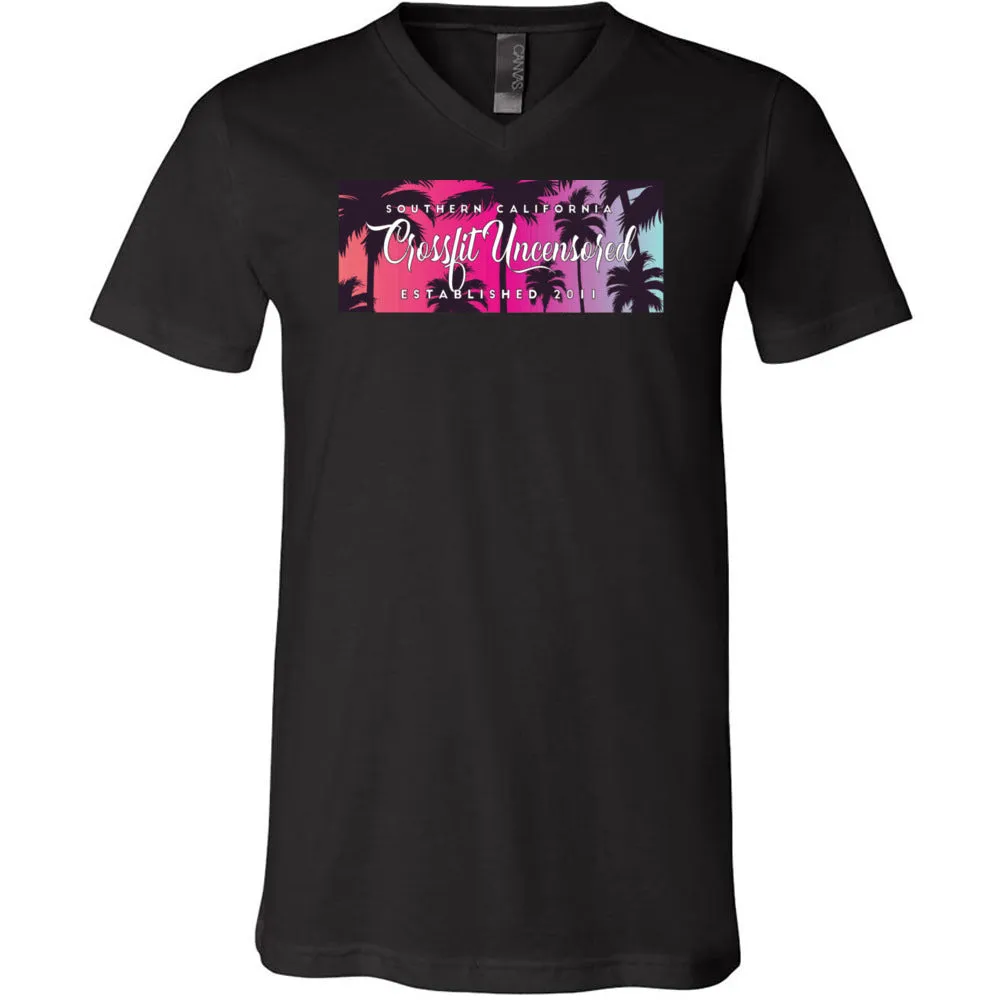CrossFit Uncensored - 100 - Summer (Palm Tree 2) - Men's V-Neck T-Shirt