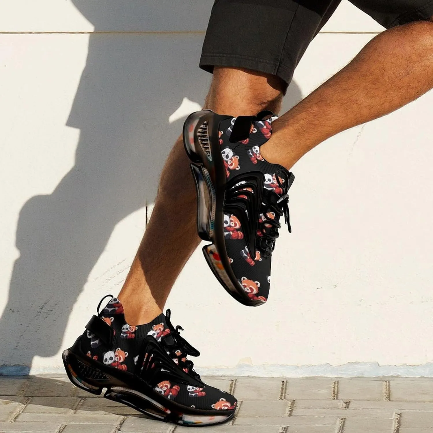 Cute Panda and Red Panda Men's Running Shoes Lightweight Walking Shoe Breathable Sneaker