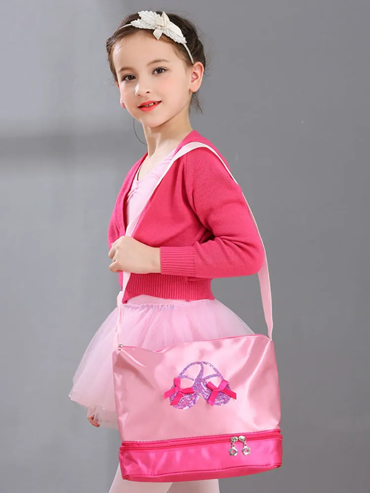 Dance Bag Pink Sequin Dance Shoes Storage Crossbody Ballet Bag
