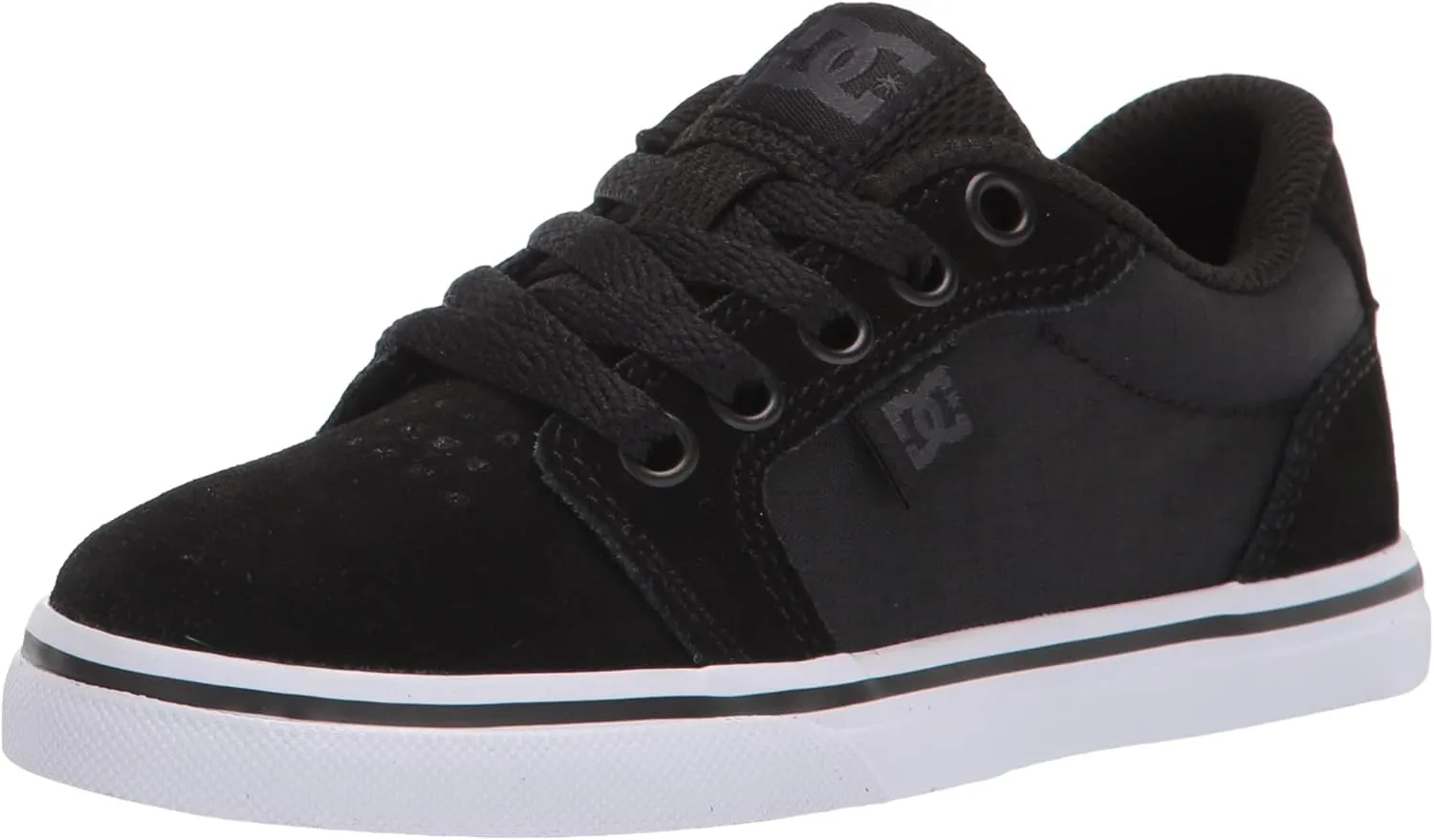 DC Boy's Anvil Youth Low Top Skate Shoe, Charcoal Grey, 11 Big Kid