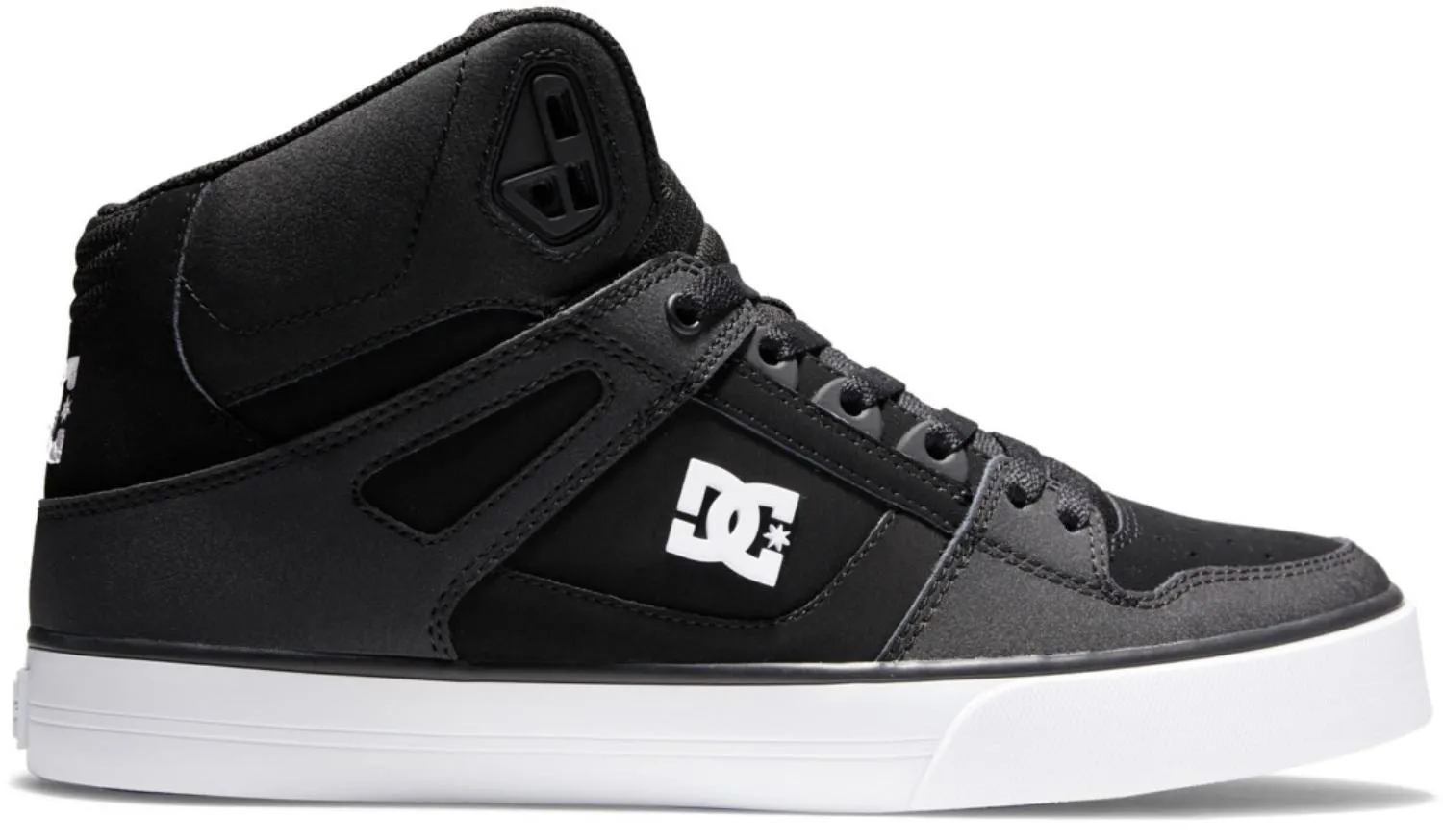 DC Pure High Top WC Black White Mens Leather Skate Trainers