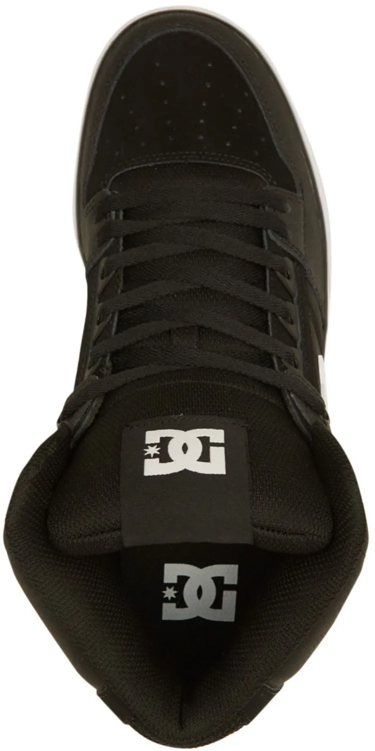 DC Pure High Top WC Black White Mens Leather Skate Trainers