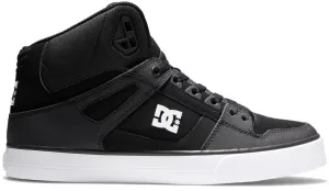 DC Pure High Top WC Black White Mens Leather Skate Trainers