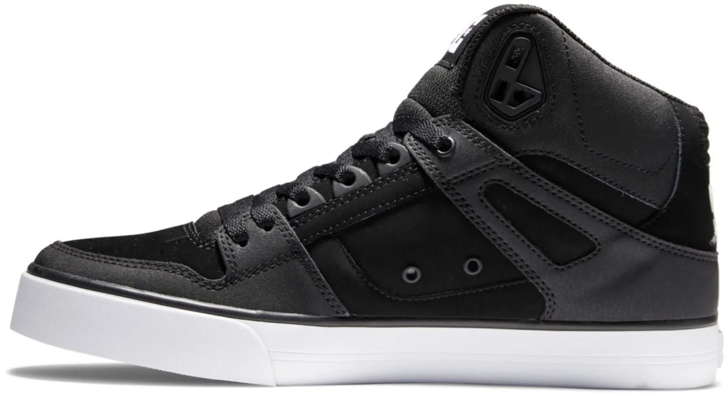 DC Pure High Top WC Black White Mens Leather Skate Trainers