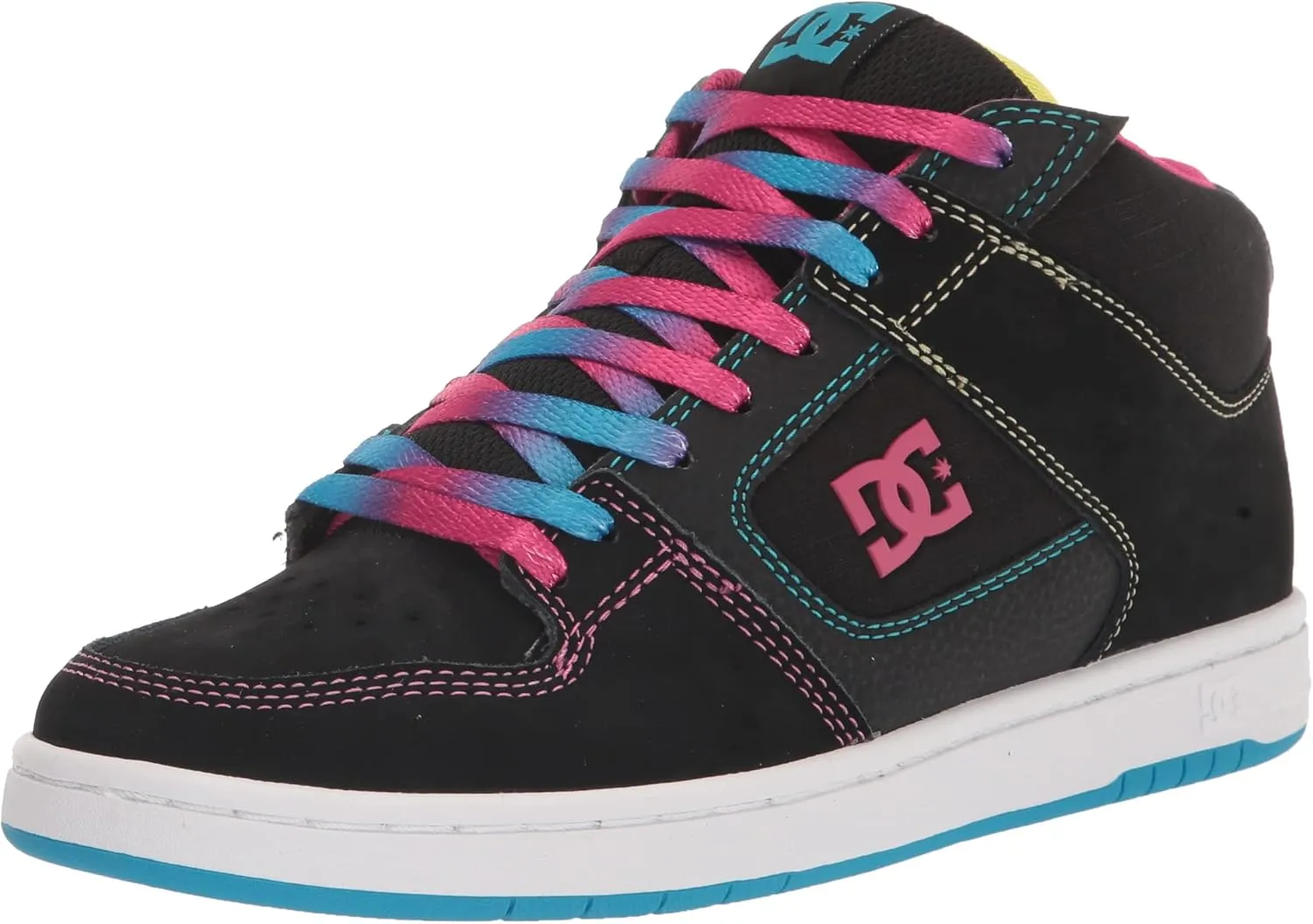 DC Women's Manteca 4 Mid High Top Casual Skate Shoe, Black/Multi, 8