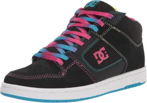DC Women's Manteca 4 Mid High Top Casual Skate Shoe, Black/Multi, 8