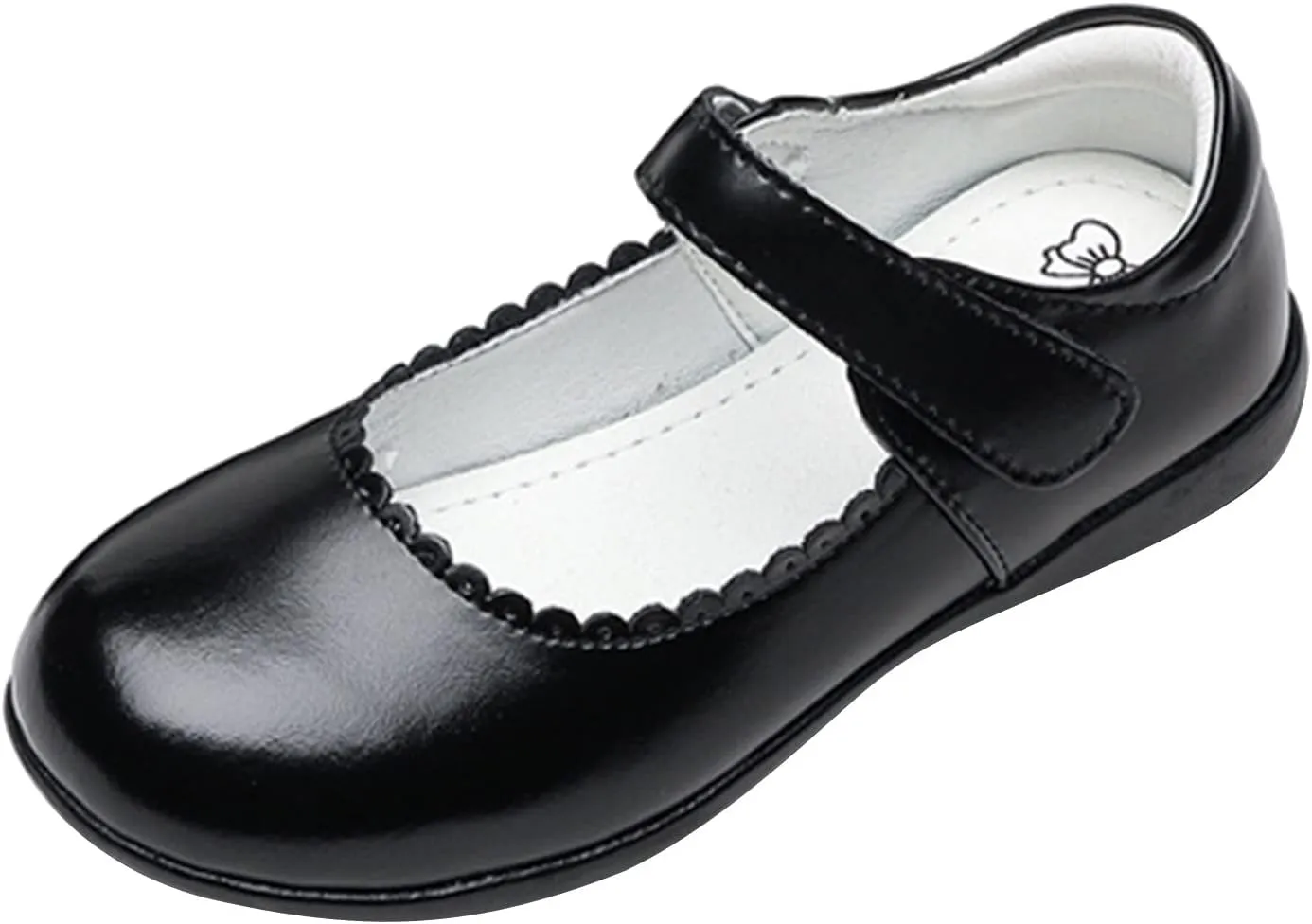 Delicate Loafers for School Girls Little Girls 𝐏atent Leather Reflective Flat Shoes with Princess Dresses