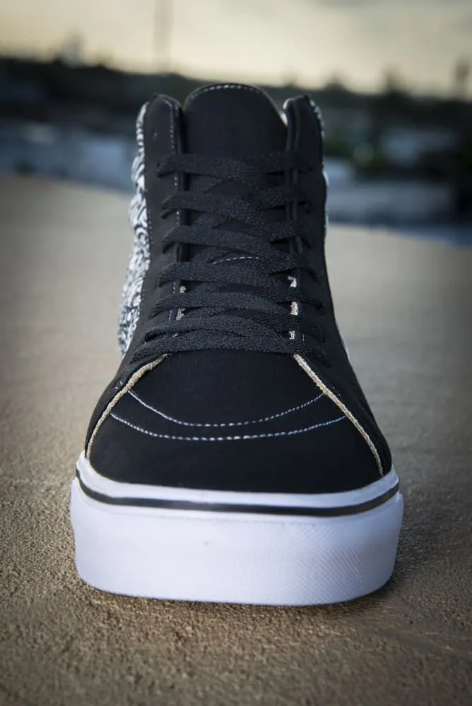 Devious Doodle Print Ladies High Top Skate Sneaker