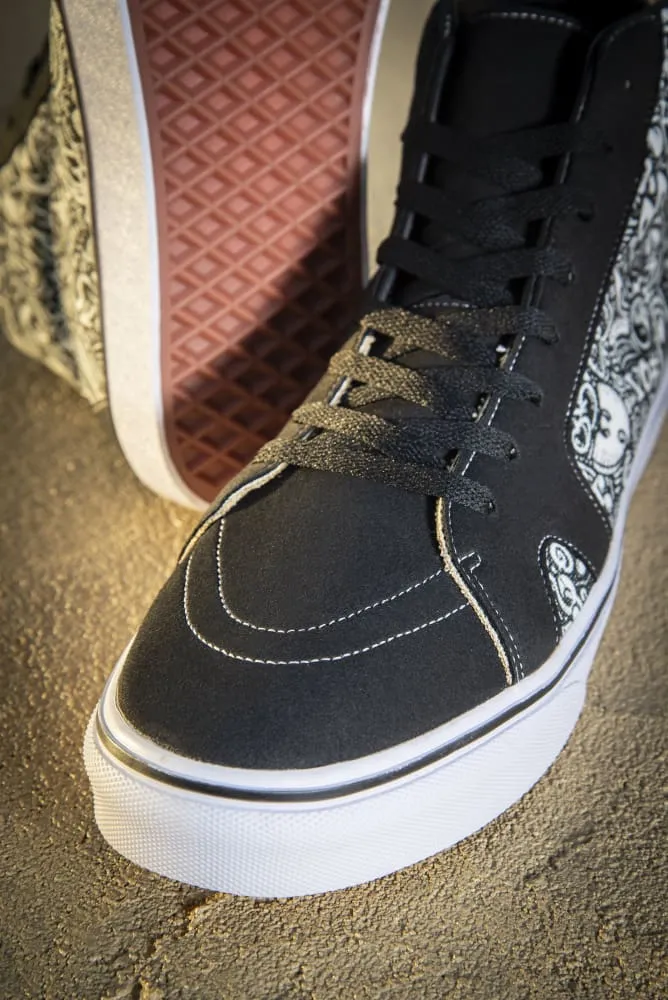 Devious Doodle Print Ladies High Top Skate Sneaker