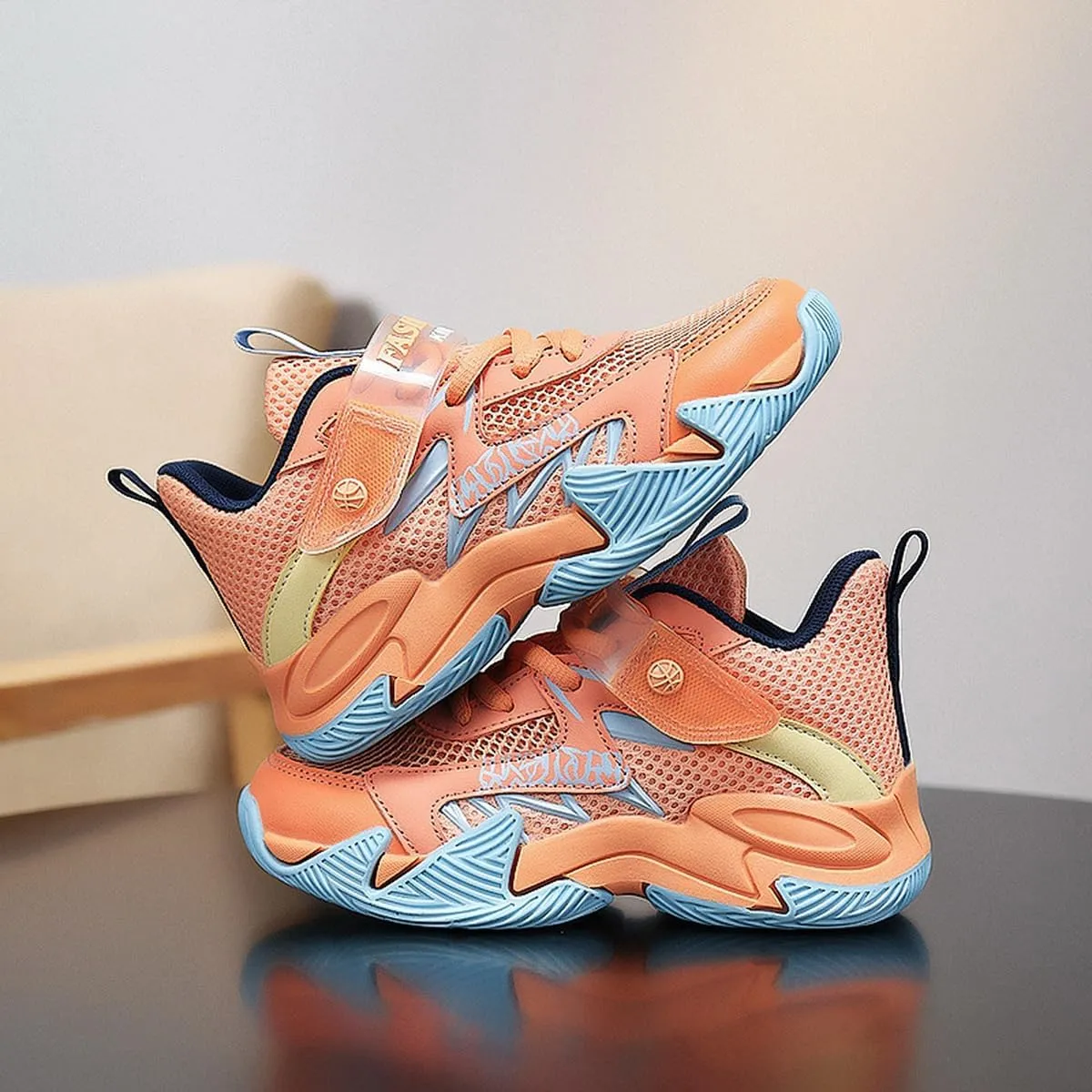 DHOVOR Boys Basketball Shoes Kids Fashion Sneakers Girls Athletic Walking Tennis Shoes for Little Kid/Big Kid