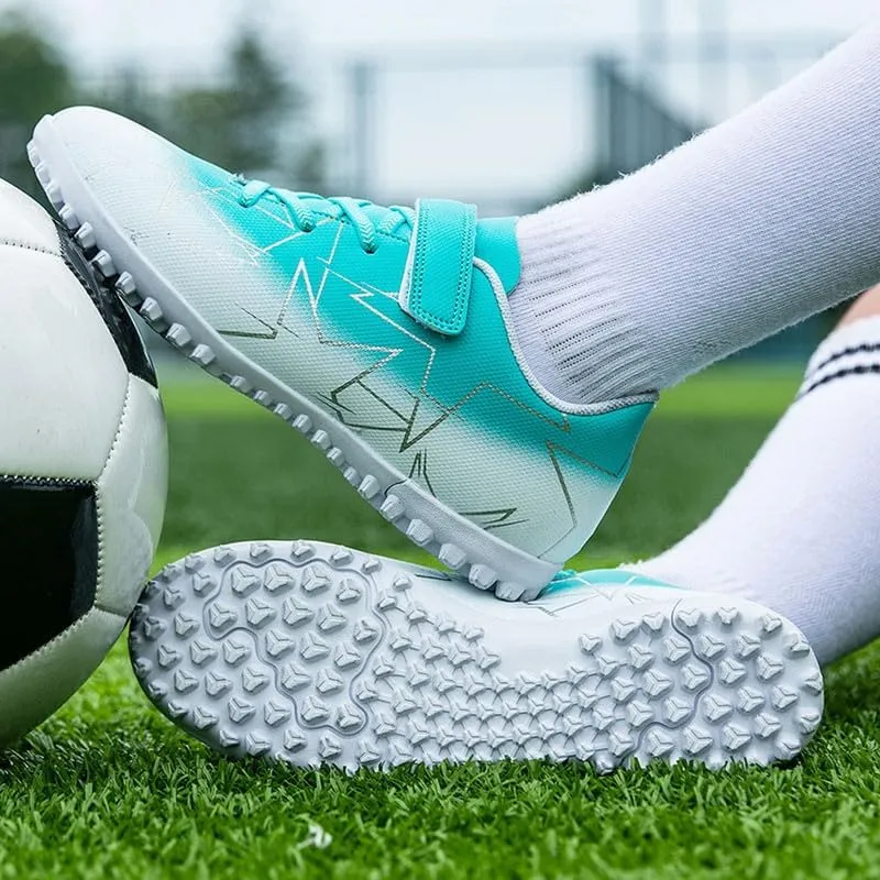 DHOVOR Kids Turf Soccer Shoes Boys Girls Soccer Cleats Youth Football Trainers Athletic Indoor Soccer Shoes for Boys (Little Kid/Big Kid)