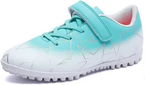 DHOVOR Kids Turf Soccer Shoes Boys Girls Soccer Cleats Youth Football Trainers Athletic Indoor Soccer Shoes for Boys (Little Kid/Big Kid)