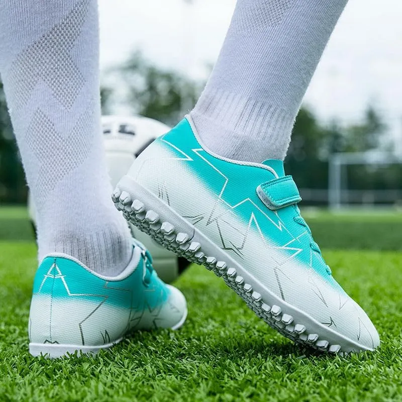 DHOVOR Kids Turf Soccer Shoes Boys Girls Soccer Cleats Youth Football Trainers Athletic Indoor Soccer Shoes for Boys (Little Kid/Big Kid)