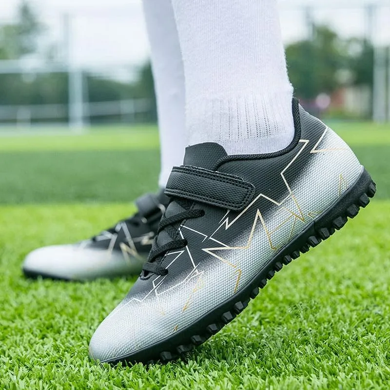 DHOVOR Kids Turf Soccer Shoes Boys Girls Soccer Cleats Youth Football Trainers Athletic Indoor Soccer Shoes for Boys (Little Kid/Big Kid)