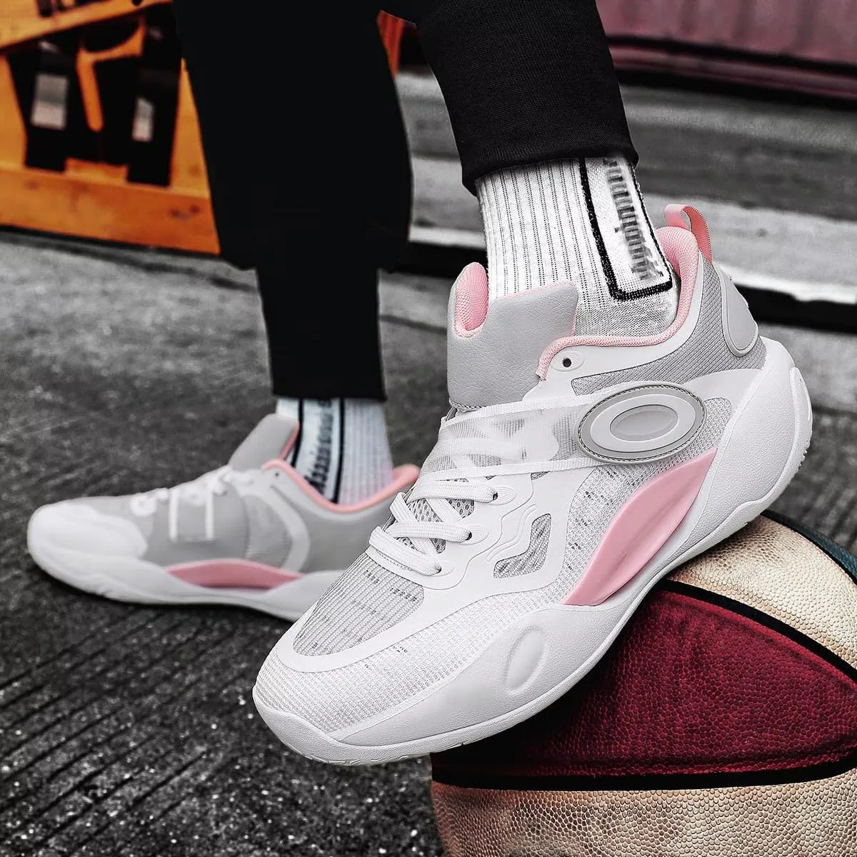 DHOVOR Womens Basketball Shoes, Non Slip Fashion Basketball Sneakers, High-Top Basketball Trainers, Tennis Shoes for Womens Outdoor and Indoor