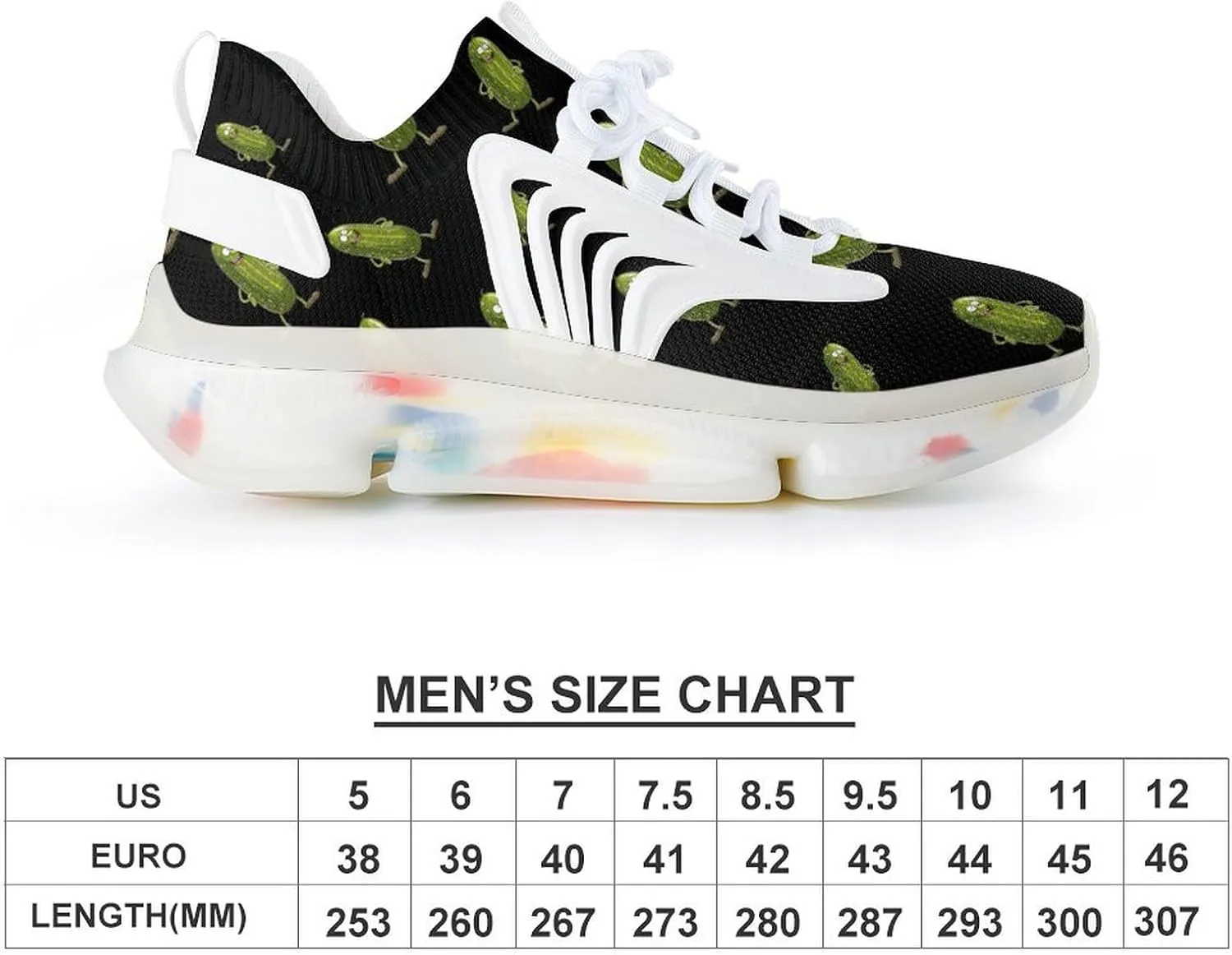 Dill with It Funny Pickle Men's Running Shoes Lightweight Walking Shoe Breathable Sneaker