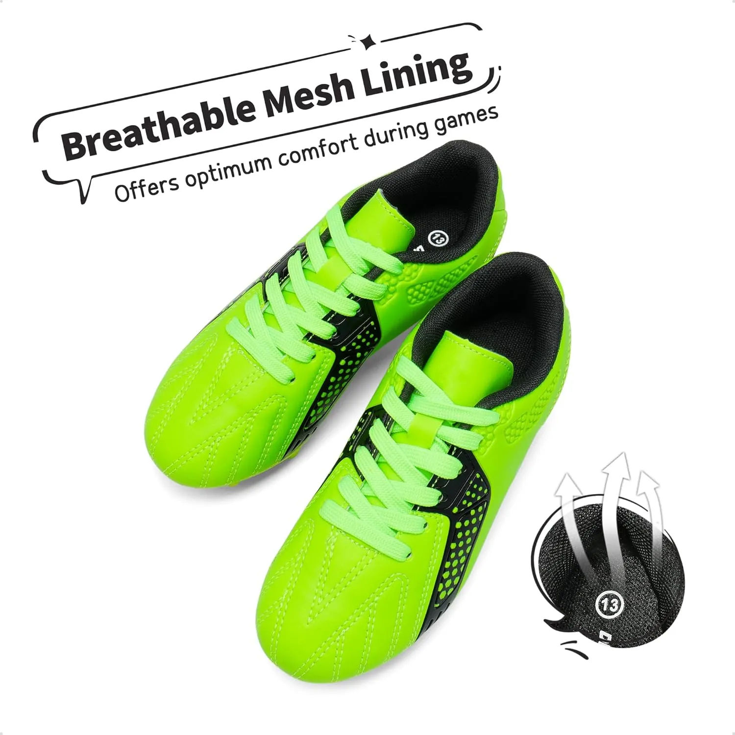 DREAM PAIRS Boys Girls Soccer Cleats Youth Firm Groud Classic Lightweight Football Shoes for Little/Big Kid