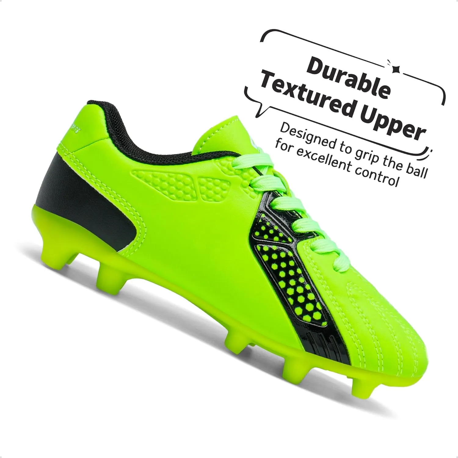 DREAM PAIRS Boys Girls Soccer Cleats Youth Firm Groud Classic Lightweight Football Shoes for Little/Big Kid