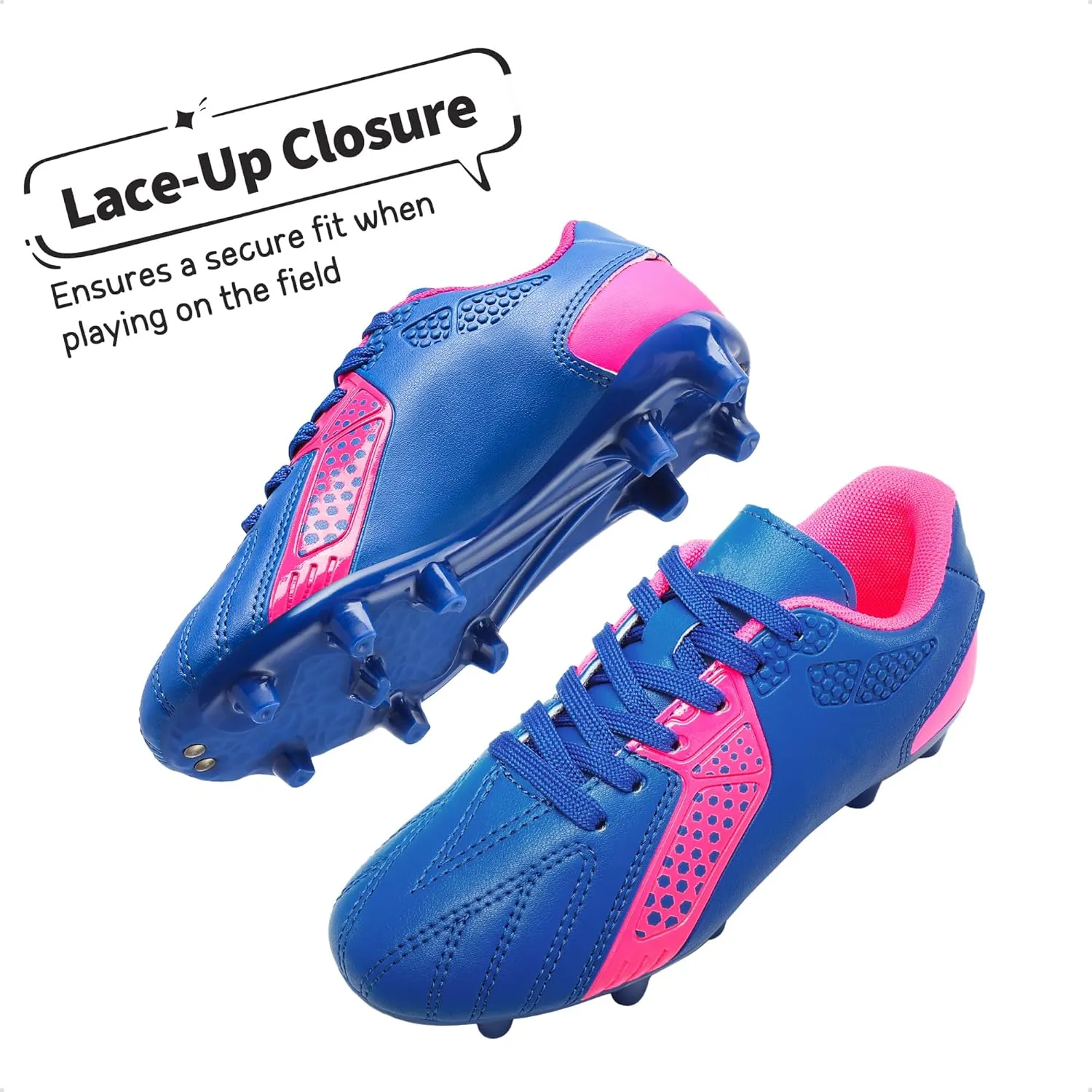 DREAM PAIRS Boys Girls Soccer Cleats Youth Firm Groud Classic Lightweight Football Shoes for Little/Big Kid
