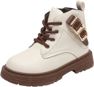 Dress Shoes Buckle Fashion Autumn And Winter Girls Boots Thick Bottom Flat Bottom Toddler Shoes Girl Boots