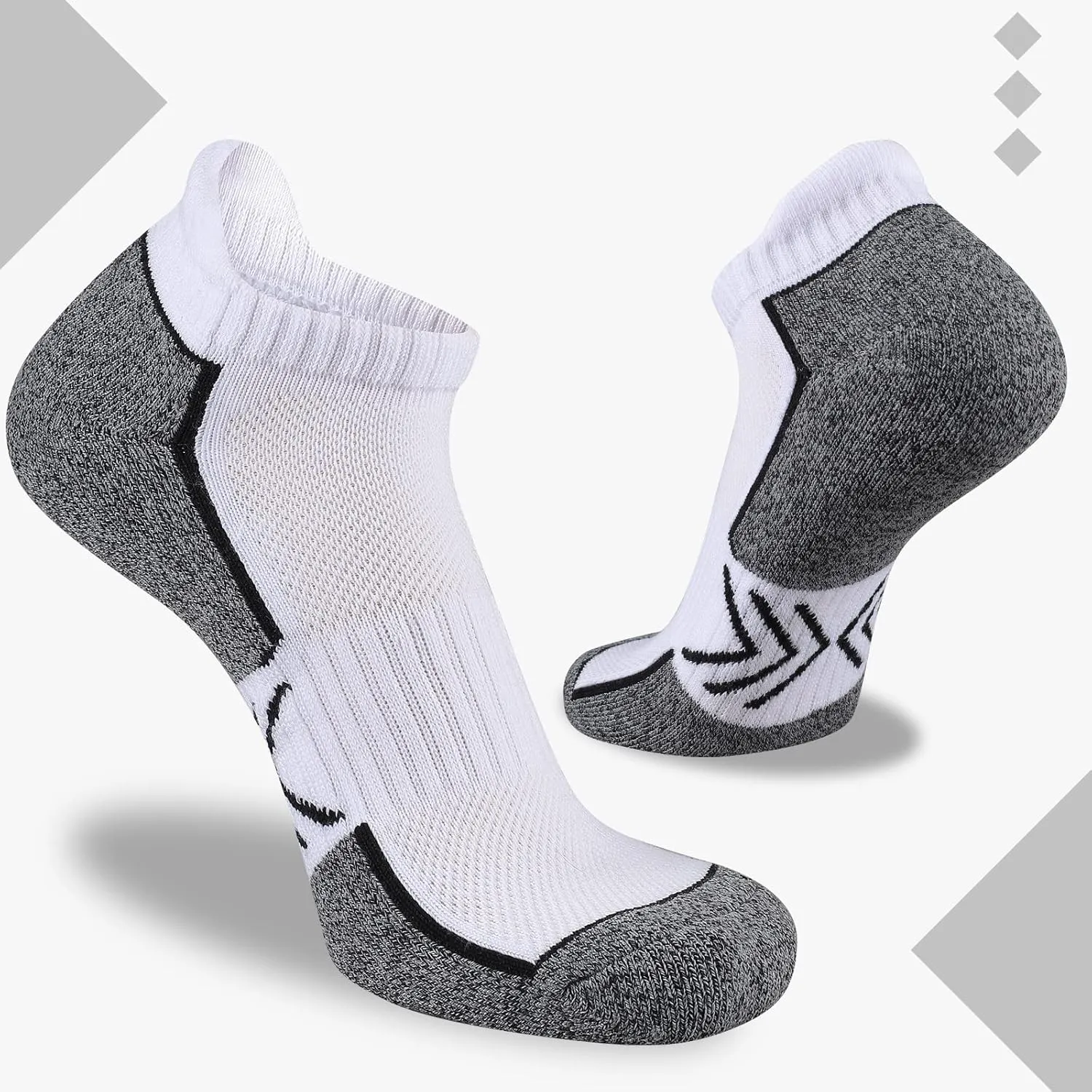 eallco Mens Ankle Socks Athletic Running Low Cut Sock Cushioned Tab Socks For Men 6 Pairs
