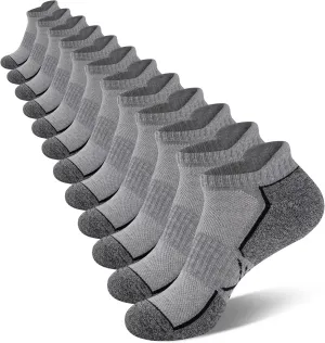 eallco Mens Ankle Socks Athletic Running Low Cut Sock Cushioned Tab Socks For Men 6 Pairs