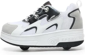 Ehauuo Roller Skates Shoes Sneakers Wheels Removable for Boys Girls Safety Stain-Resistant Easy on and Clean Comfortable as Kids Fun Sports Loved for Kids Beginners