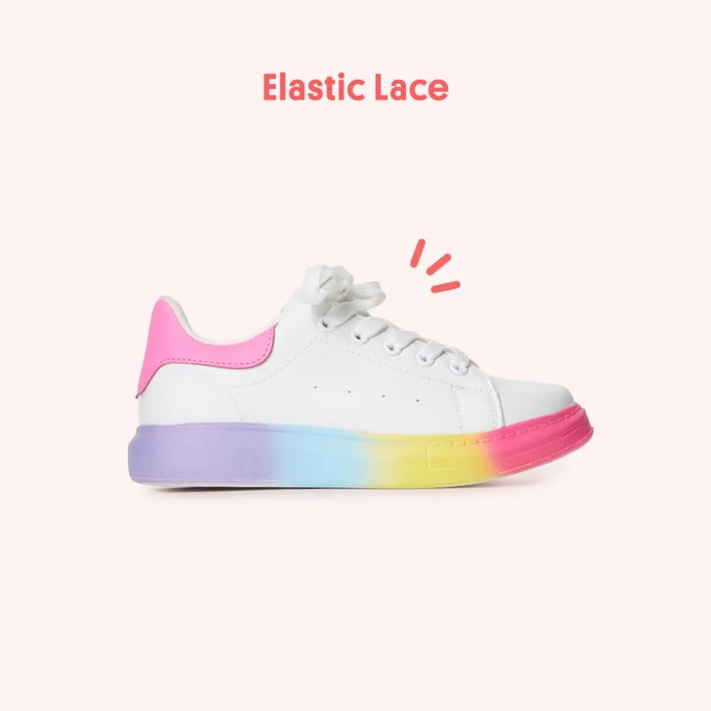 FabKids Girls Boys Tennis Shoes Lace up Athletic Sneakers Running Shoes for Toddler Little Kid Big Kid