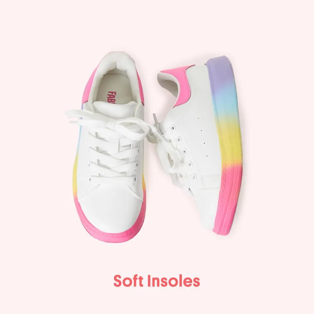 FabKids Girls Boys Tennis Shoes Lace up Athletic Sneakers Running Shoes for Toddler Little Kid Big Kid