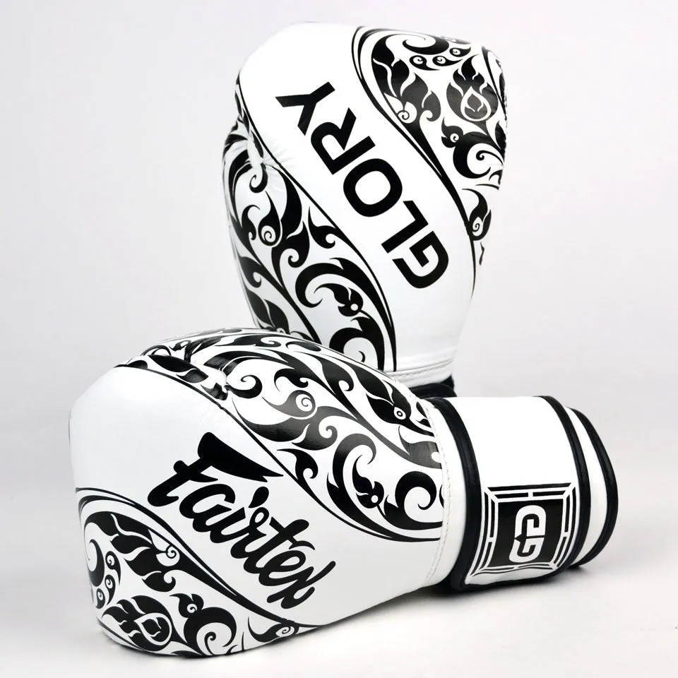 Fairtex X Glory Velcro Boxing Gloves LTD EDITION - White