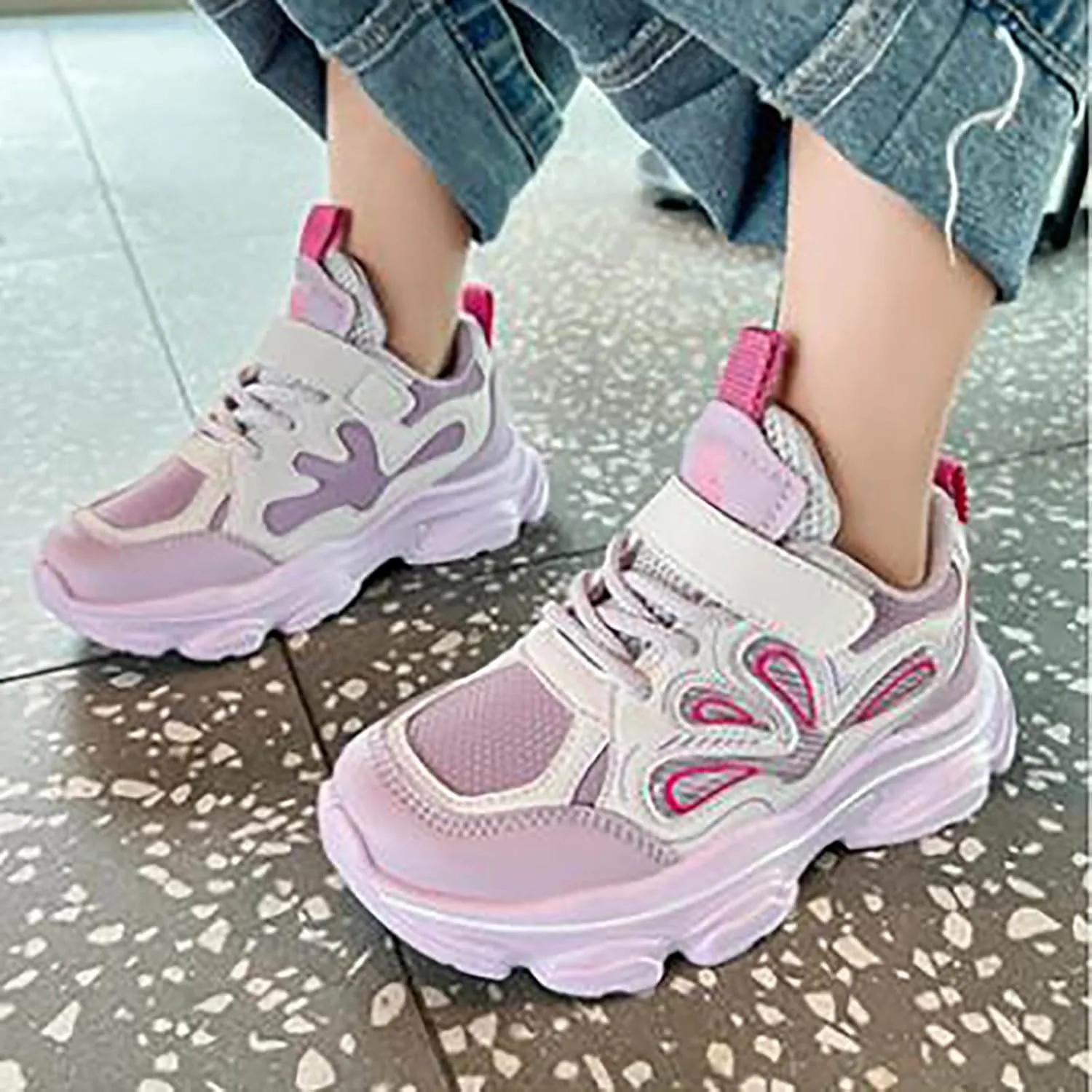 Fashion All Seasons Children Sports Shoes Girls Boys Flat Sole Thick Sole Non Slip Comfortable Kids Shoes Big Girls